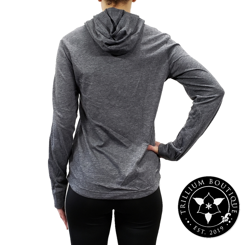 Adidas Climalite Women's Jersey Hoodie Heather Black XS NWT - Picture 5 of 5